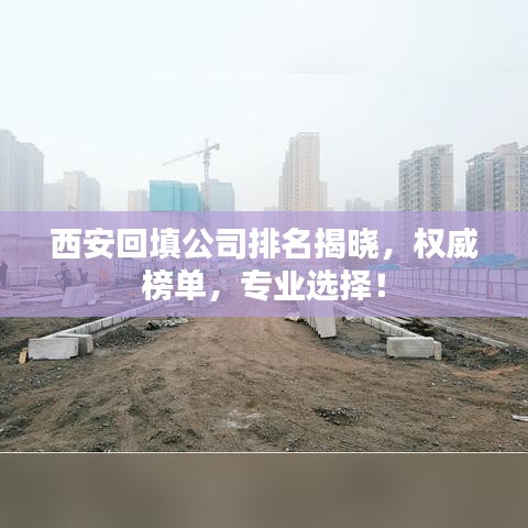 西安回填公司排名揭晓，权威榜单，专业选择！