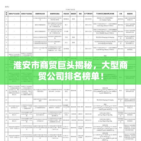 淮安市商贸巨头揭秘，大型商贸公司排名榜单！